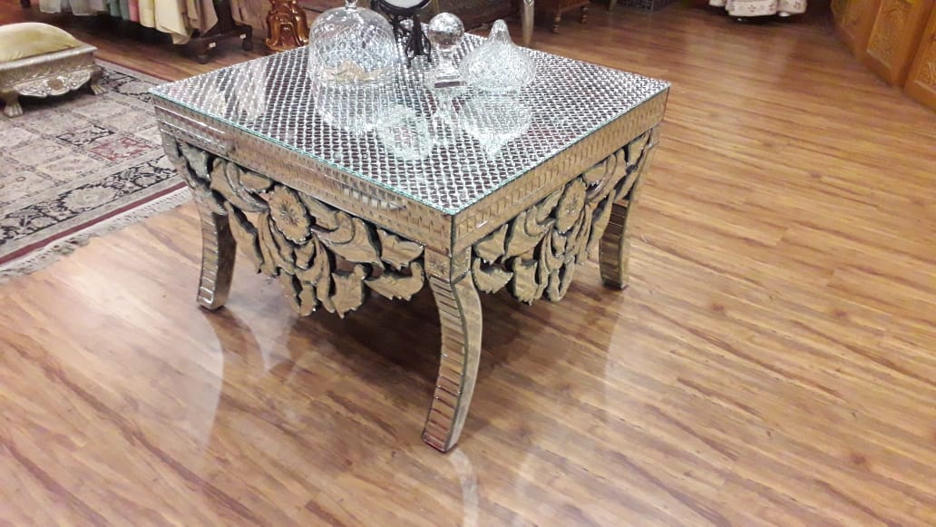 Square Venetian Mirrored Diamond Crush Coffee Table