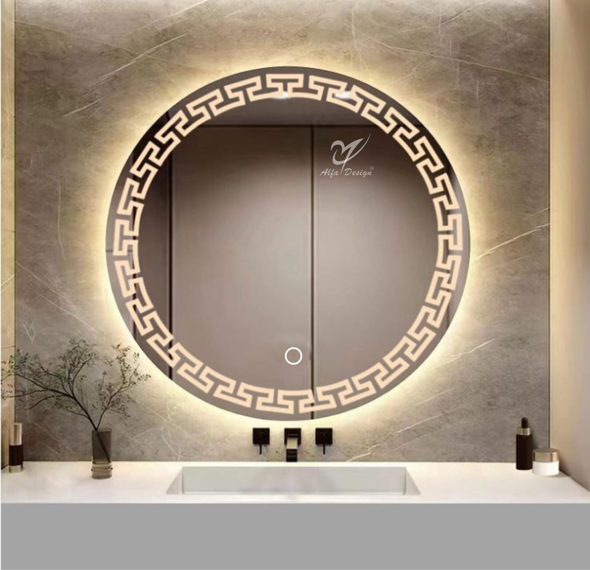 LED Round Eternal Wall Mirror Frontlite