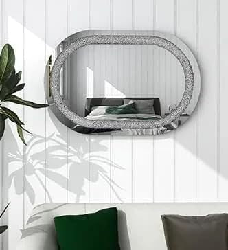 Oval Capsule Diamond Crush Crystal Mirror