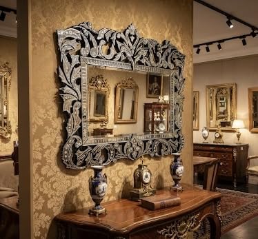 French Crown Venetian Wall Mirror