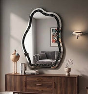 Irregular Black Diamond Crush Crystal Mirror