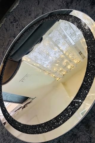 Irregular Black Diamond Crush Crystal Mirror