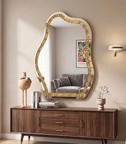 Irregular Gold Diamond Crush Crystal Mirror