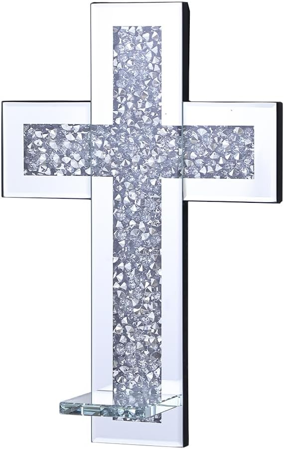 Crystal Cross Diamond Wall Candle Holder Set of 2