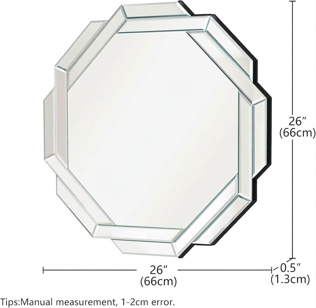 Hexa Design Round Decorative Mirror