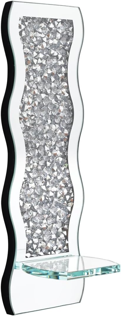 Crystal Wave Diamond Wall Candle Holder Set of 2