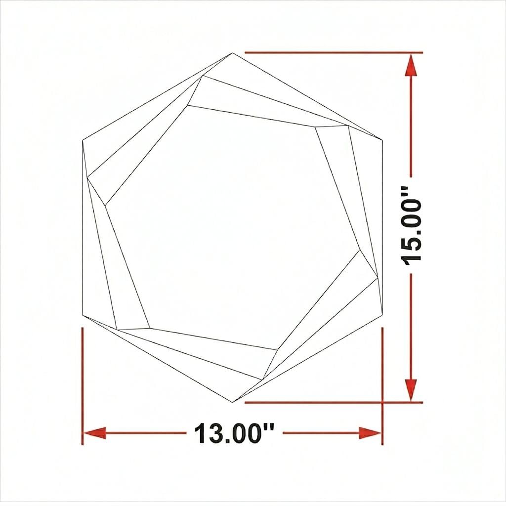 Octagonal Wall Bevelled Mirror ( Pack of 1)