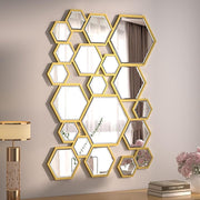 Gold Hexa Wall Decor Mirror for Wall Art