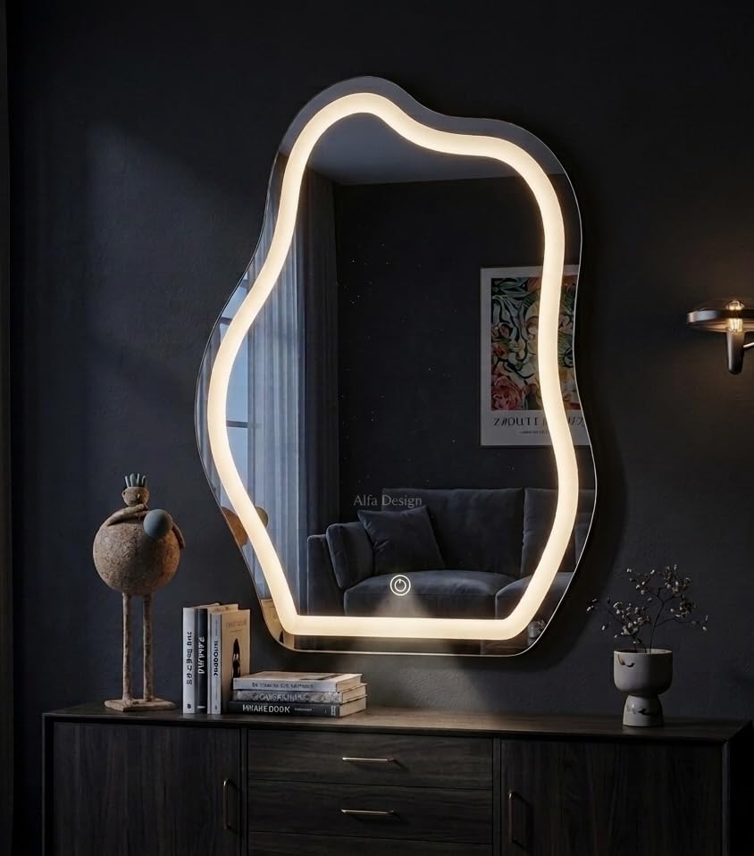 Irregular LED Capsule Wall Mirror  Frontlite
