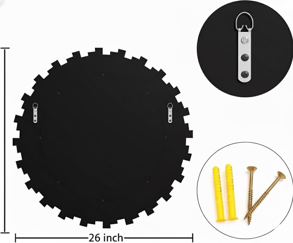 Sunburst Design Round Decorative Mirror