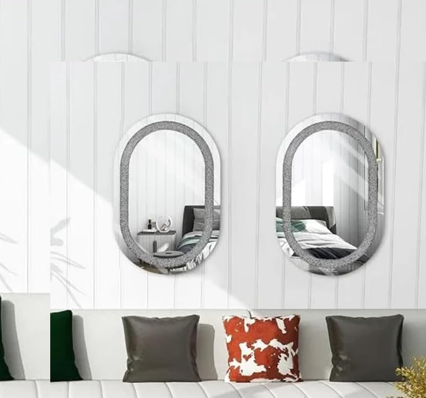 Diamond Crush LED Round Wall Mirror Frontlite