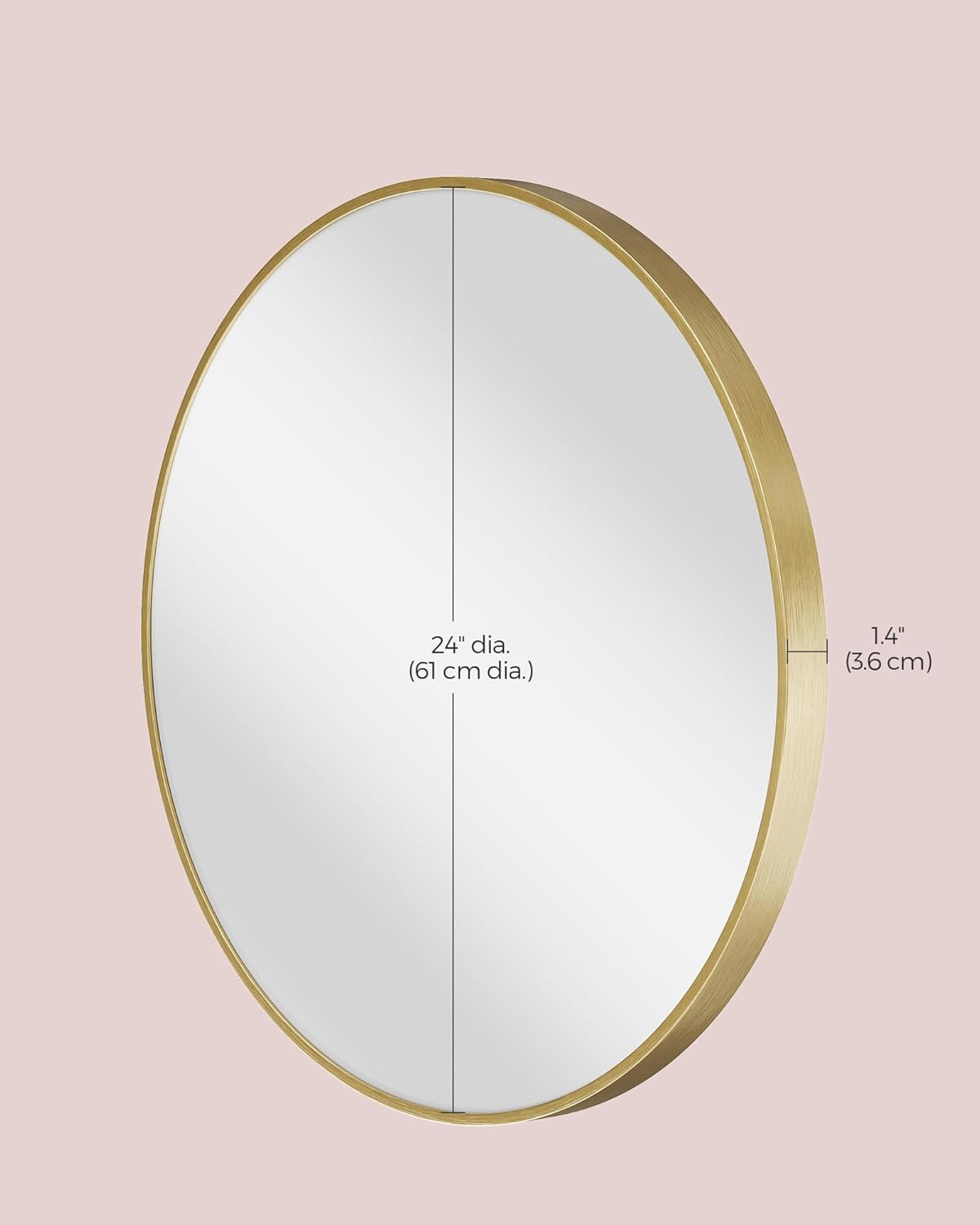 Gold Metal Framed Wall Round Mirror