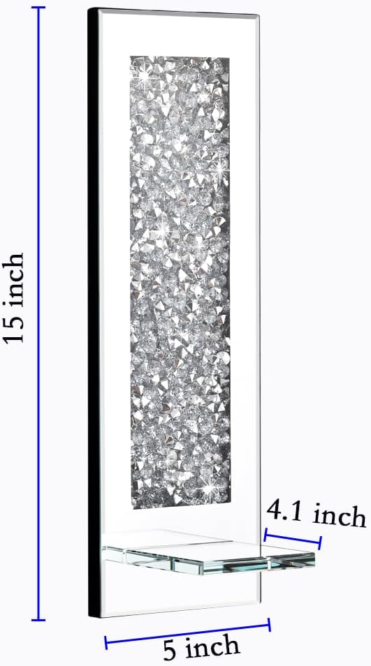 Crystal Crush Diamond Wall Candle Holder Set of 2