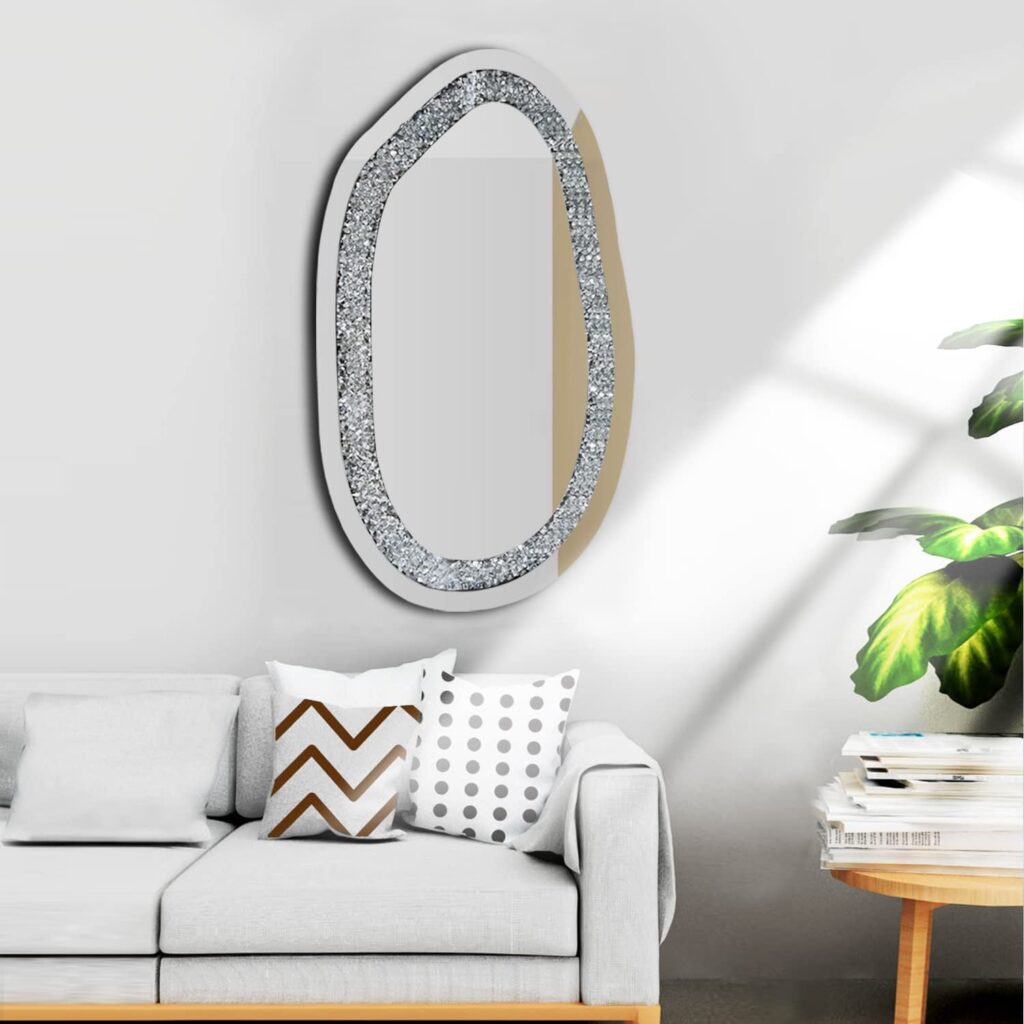 Irregular Diamond Crush Crystal Mirror
