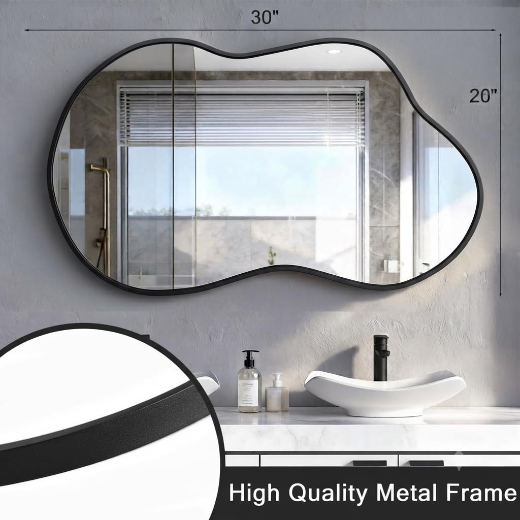 Cloud Shape Framed Wall Rectangular Mirror