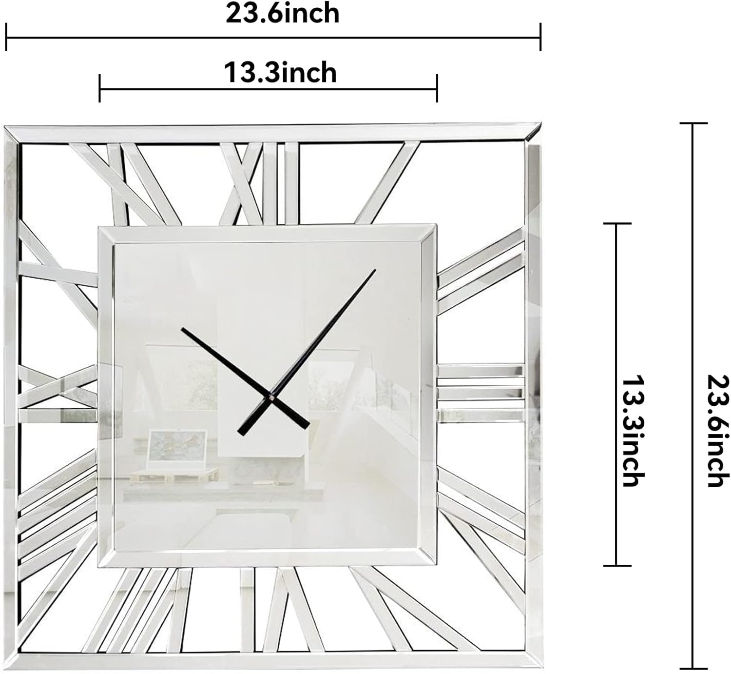 Decorative Mirror Wall Clocks, 24 Inch