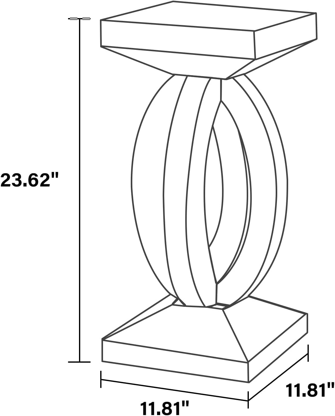 Silver Mirrored End Table with Crystal Inlay