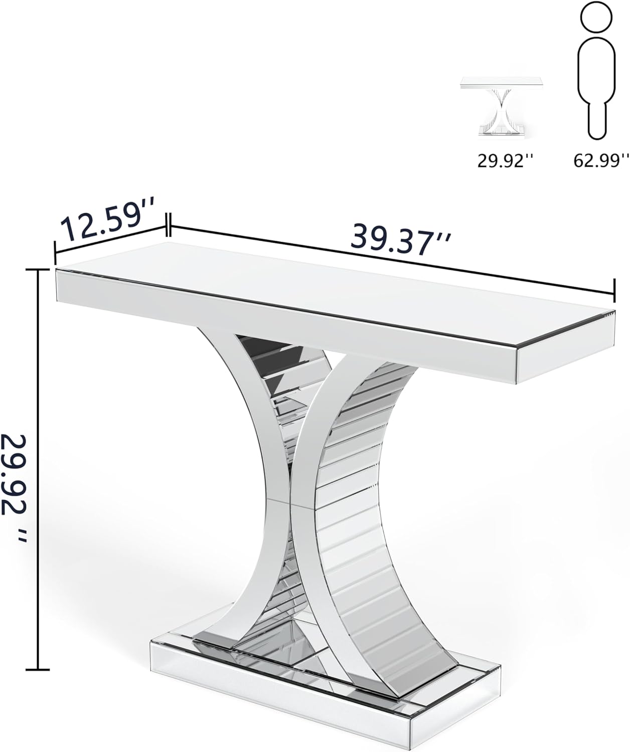 Glam Entryway Mirror Console Table