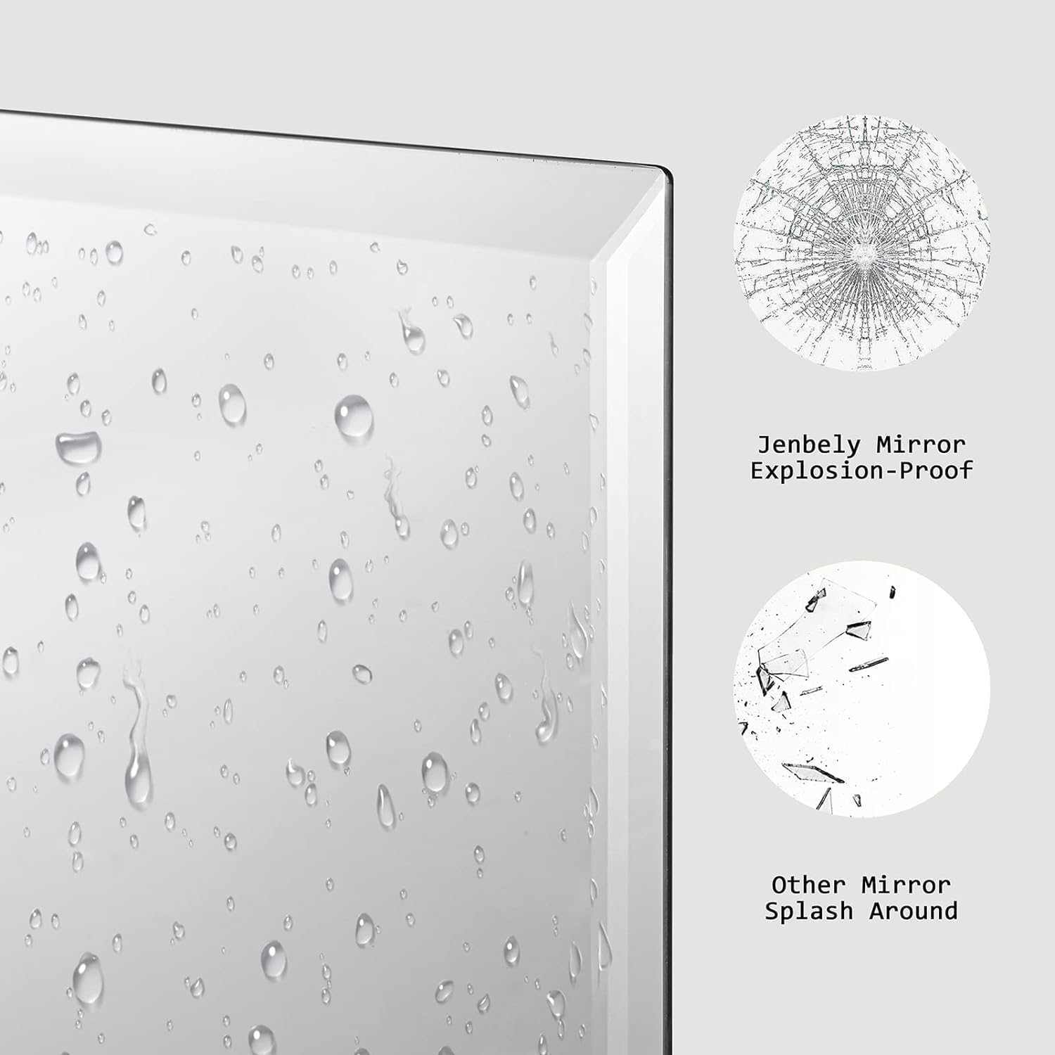 Rectangular Frameless Bathroom Mirror