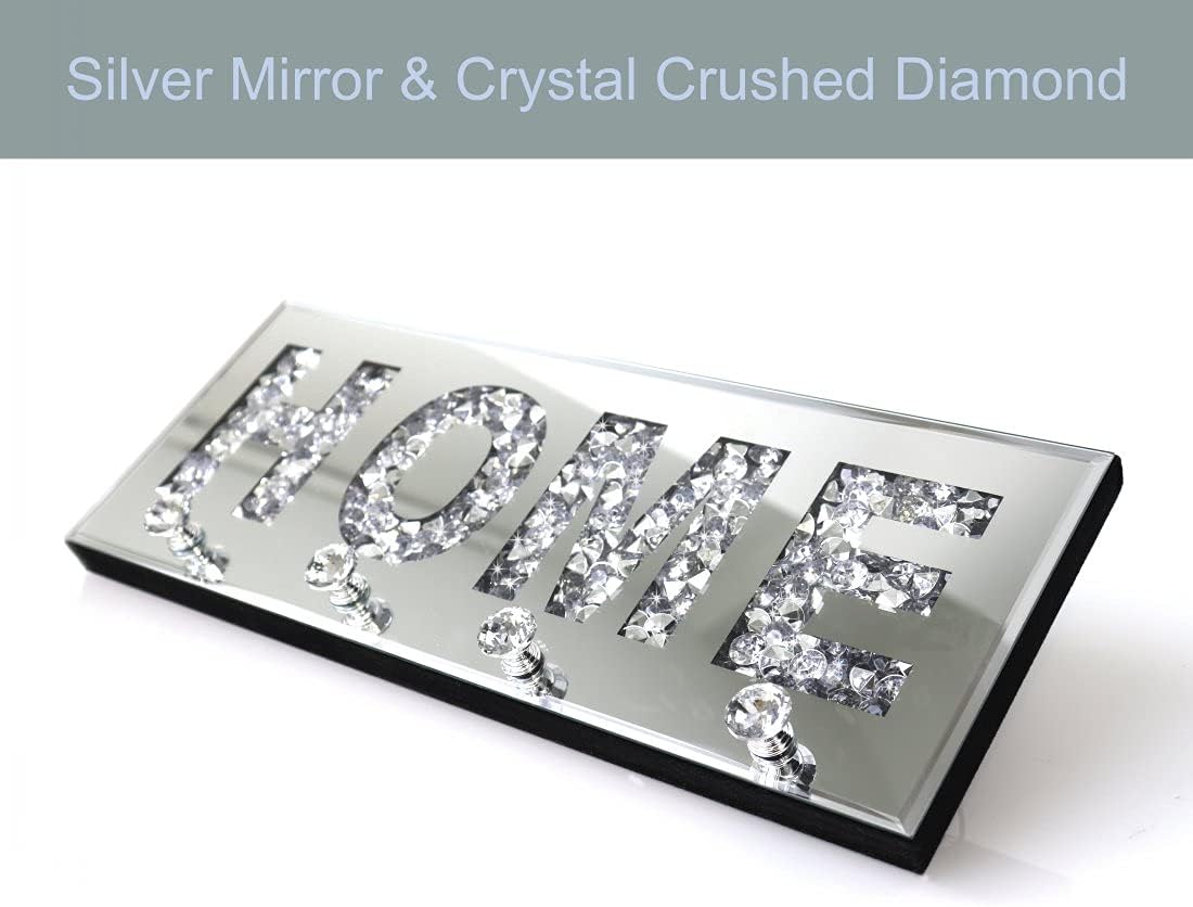 HOME Letter Crush Diamond Mirrored Key Holder