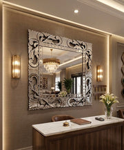 Square Venetian Rectangle Wall Mirror Handmade Finished