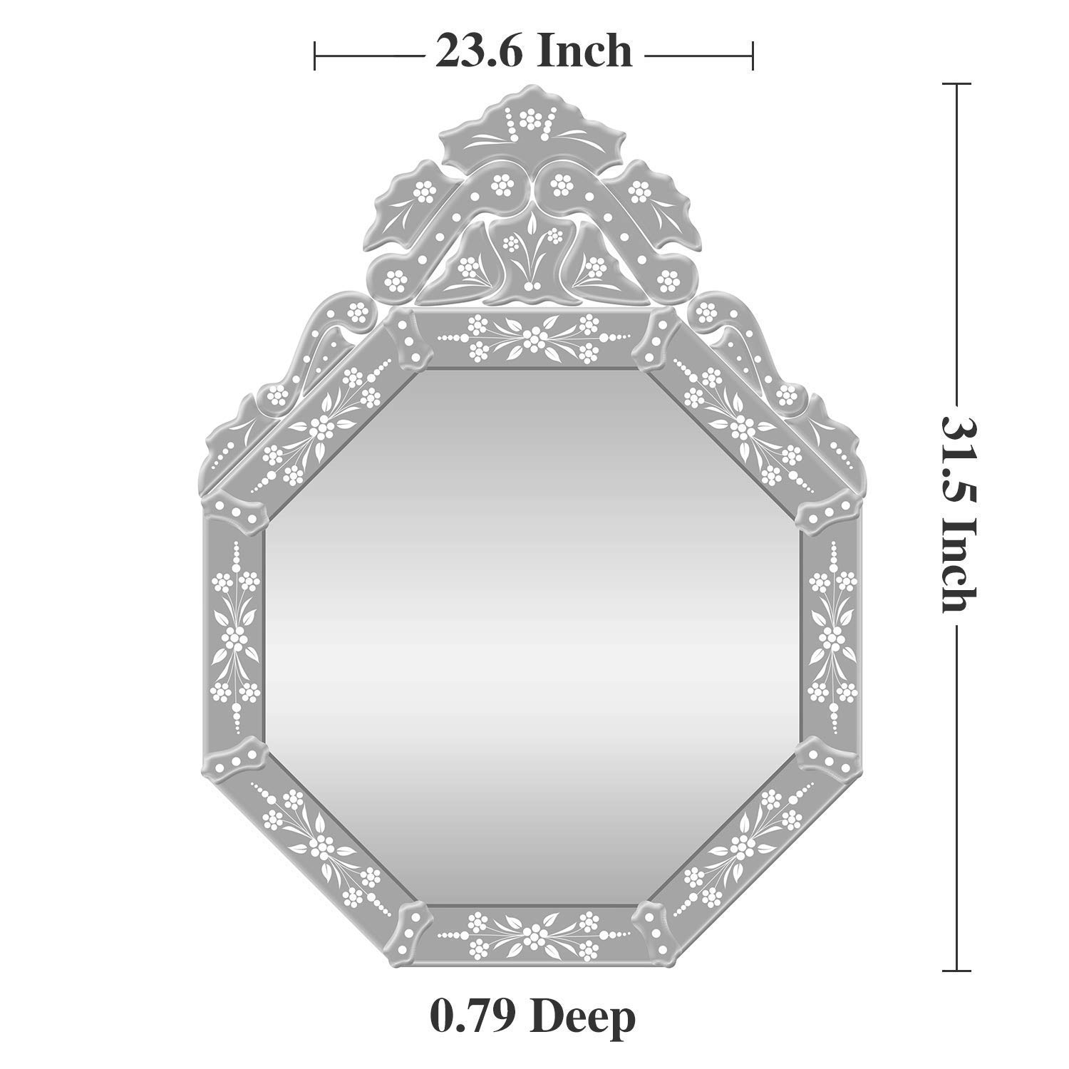 Wall Mounted Squared Octa Venetian Mirror