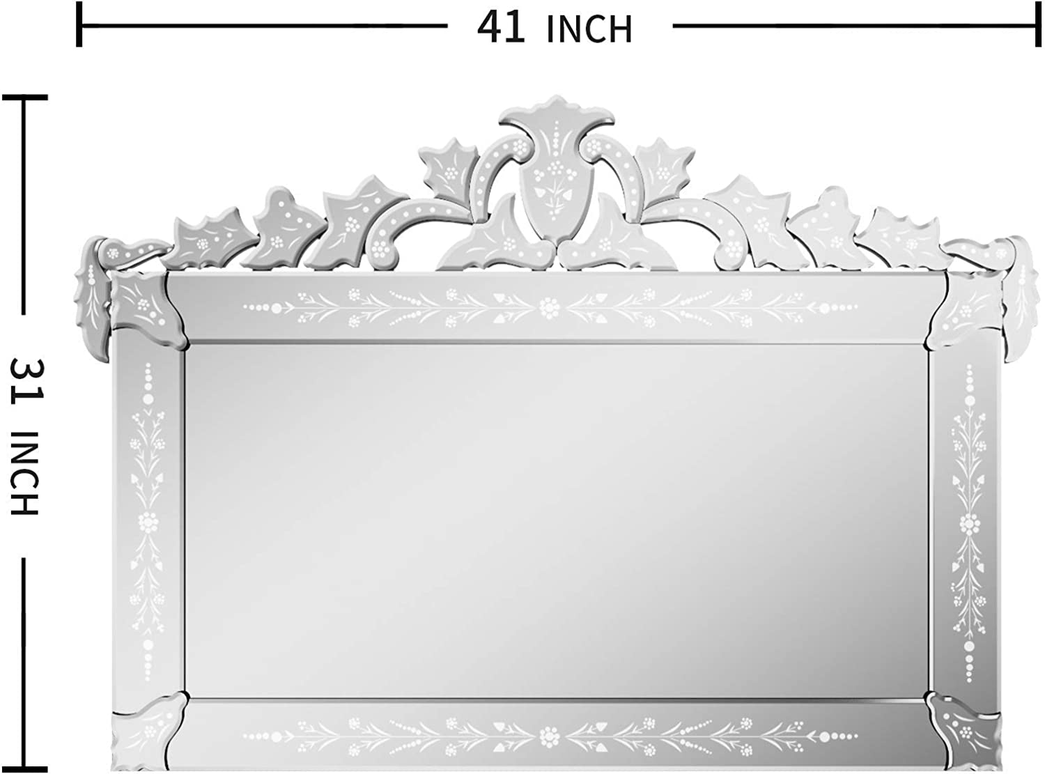 Horizontal Venetian Mirror 41"x31" inch