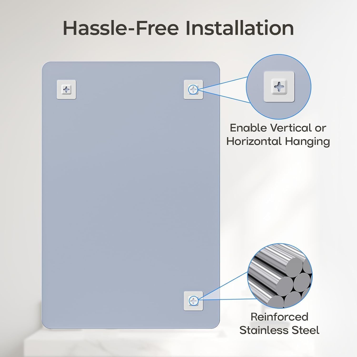 Rectangular Frameless Bathroom Mirror