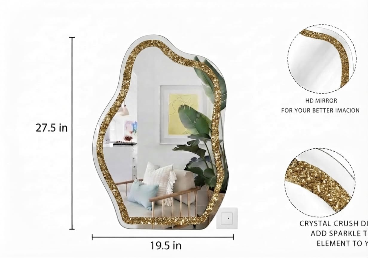 Irregular Diamond Crush Crystal Mirror