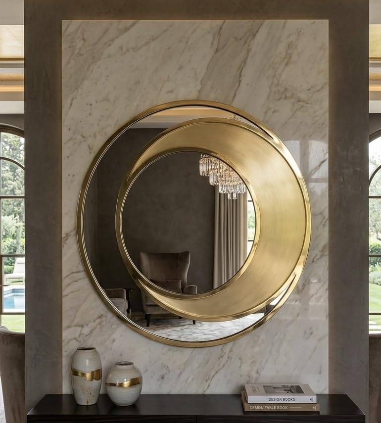 SS PVD Coated Gold Multilayer Wall Mirror