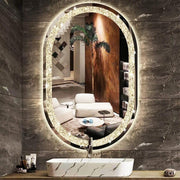 Diamond Crush LED Round Wall Mirror Frontlite