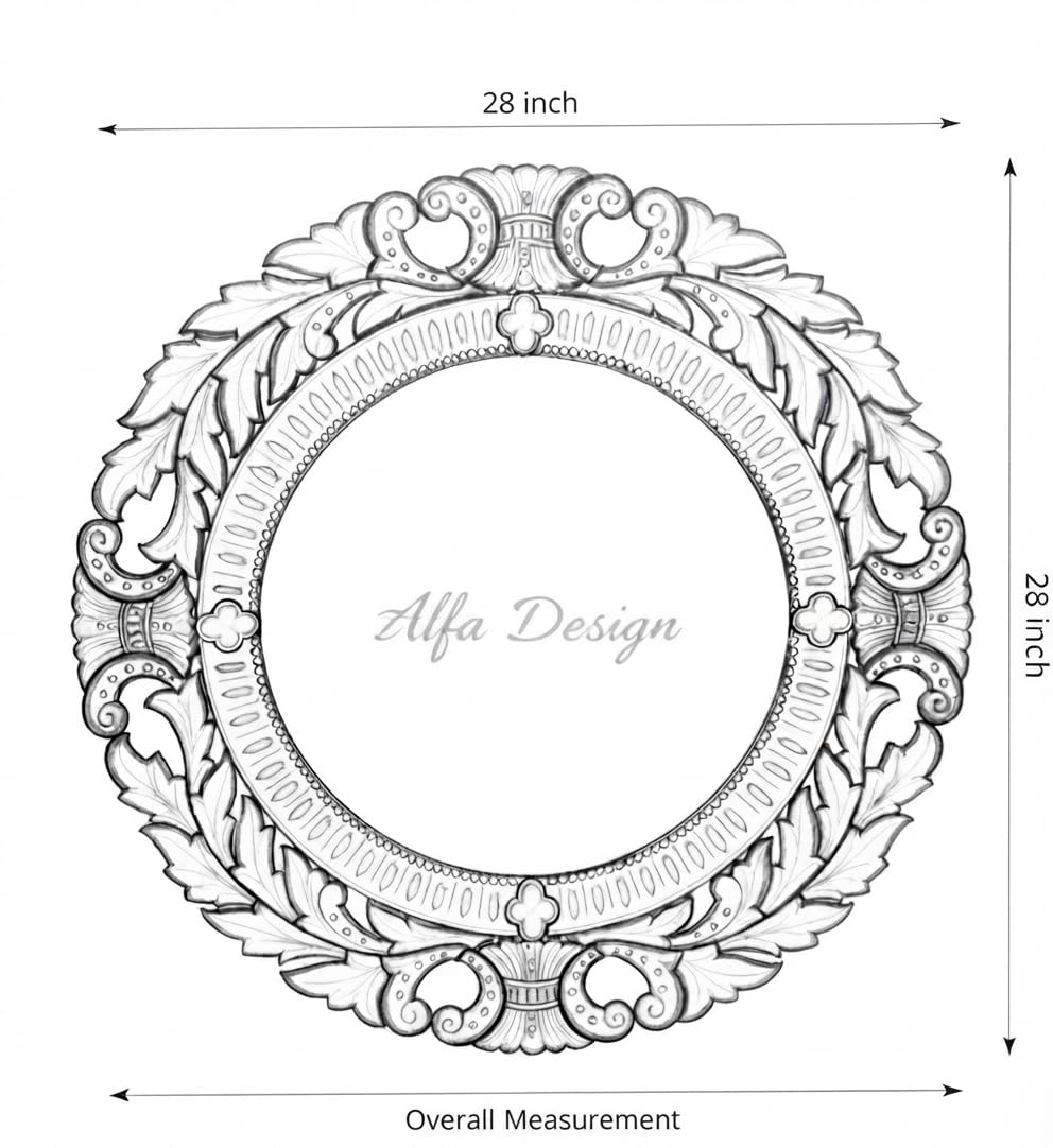 Round Venetian Antique Wall Mirror Italian Finished