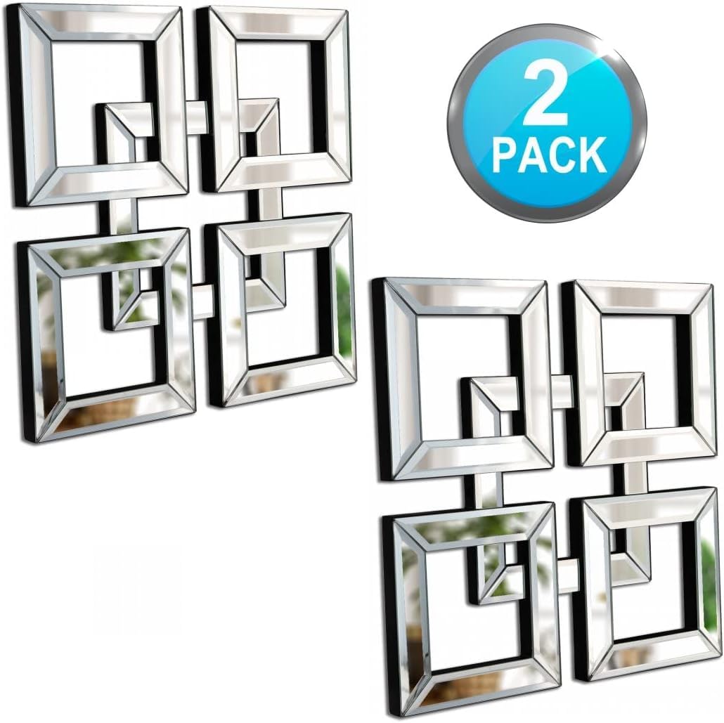 Square Shaped Wall art mirror Set of 2