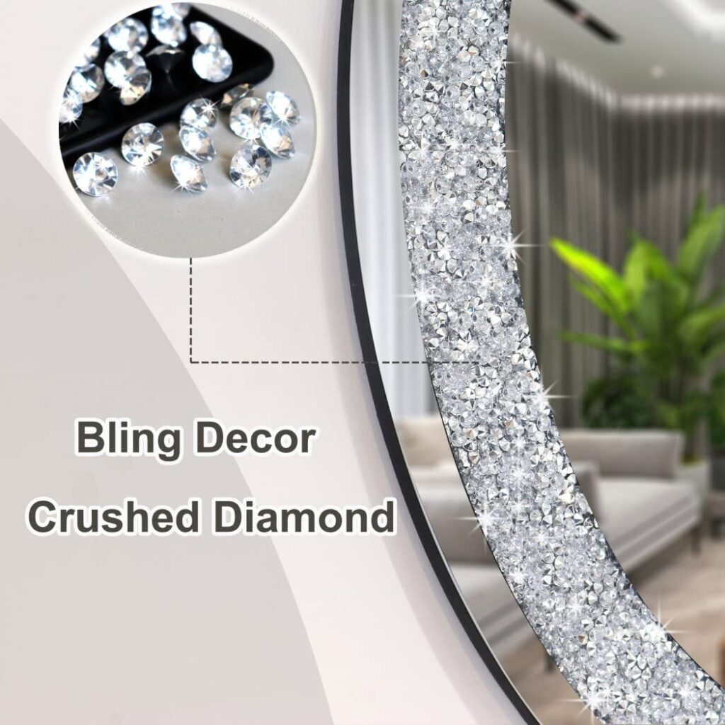 Brownz Flower Diamond Crush Crystal Mirror