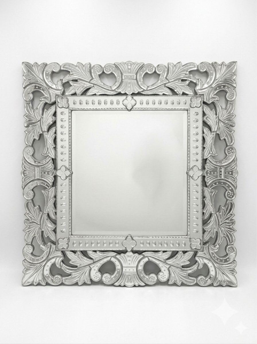 Square Venetian Rectangle Wall Mirror Handmade Finished