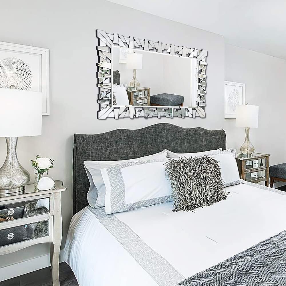 Decorative Mirror for Living Room Decor, 36" x 24"