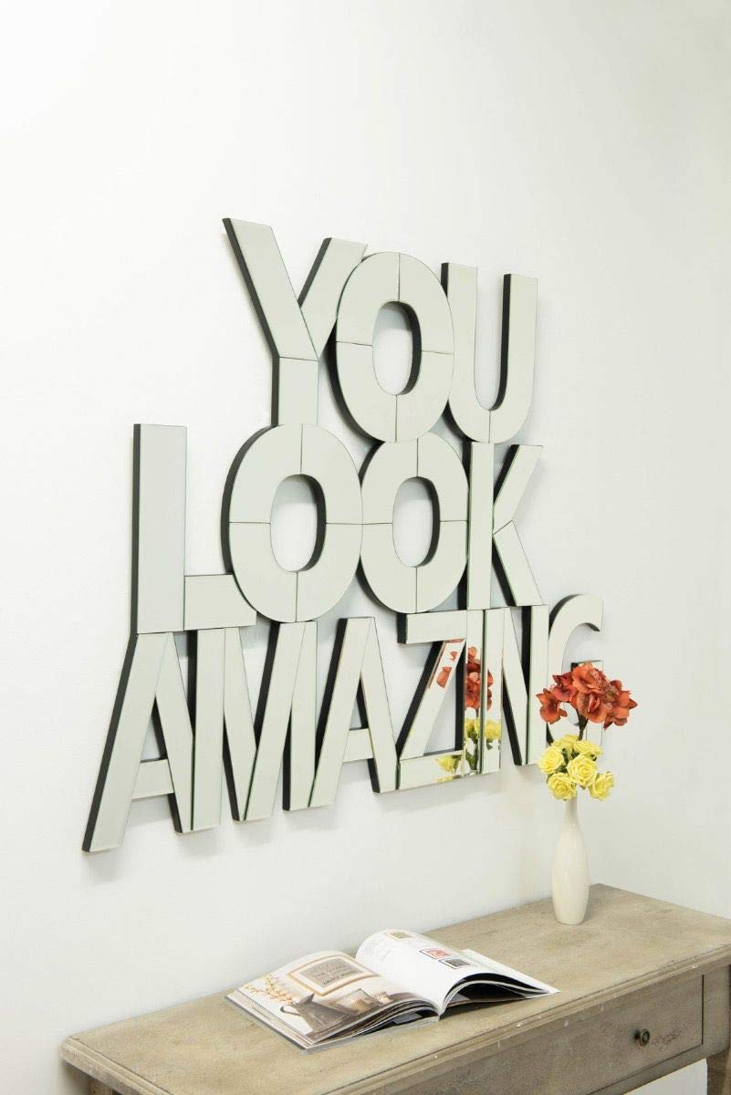 Alphabetic 3D Designer Decorative Mirror 36"x32"inch