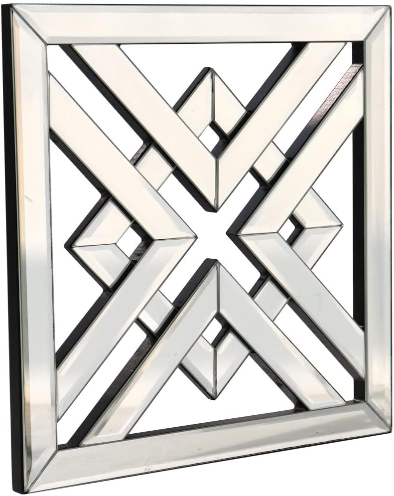 2 Pack Silver Mirrored Square Wall-Mounted Mirrors