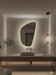 LED Backlite Irregular Bathroom Wall Mirror