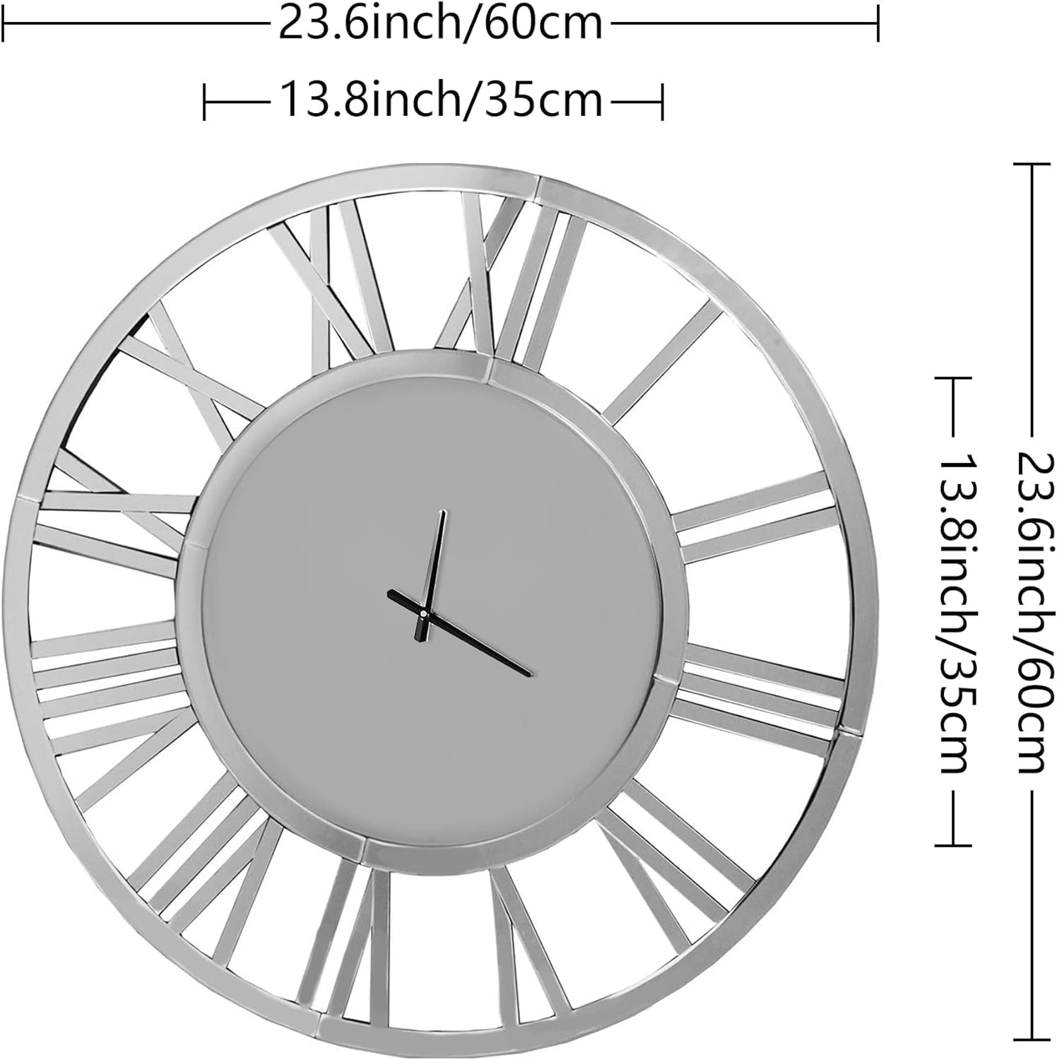 Decorative Mirror Wall Clocks, 24 Inch