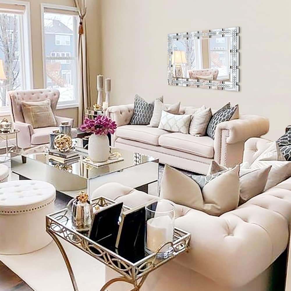 Crystal Decorative Wall Mirror 36" x 24"