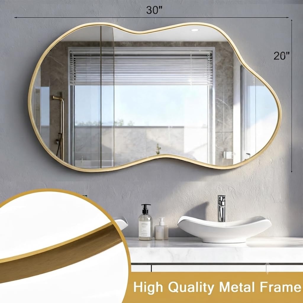 Cloud Shape Framed Wall Rectangular Mirror