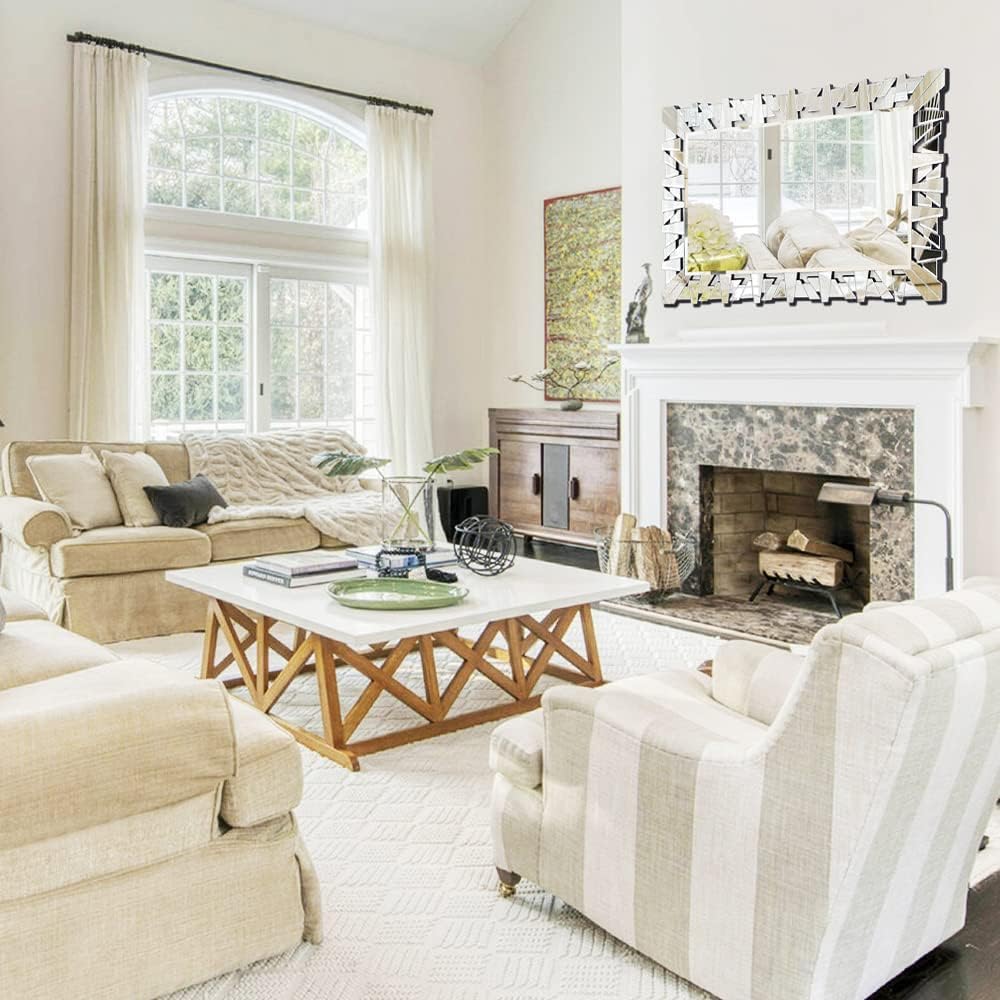 Decorative Mirror for Living Room Decor, 36" x 24"