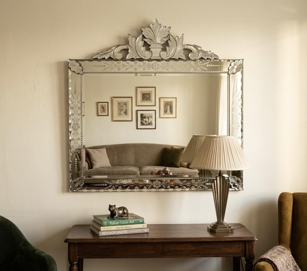 Venetian Rectangle Wall Mirror Italian Finished