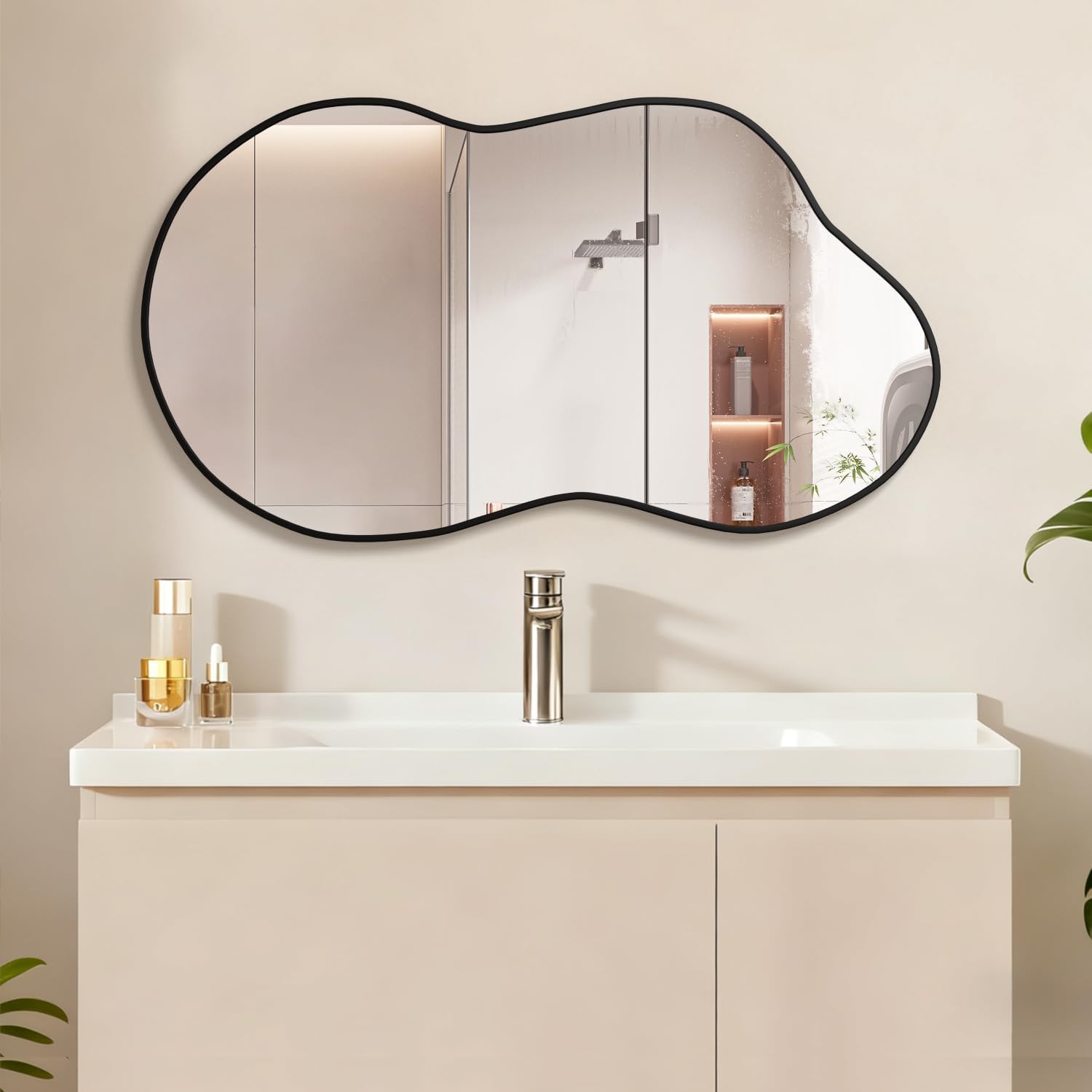 Cloud Shape Framed Wall Rectangular Mirror
