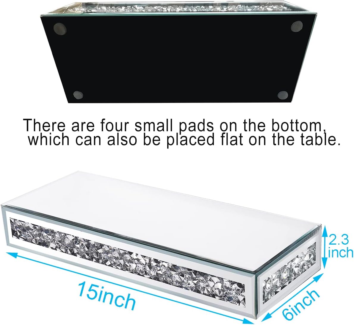 Mirrored Floating Shelves Wall Mounted set of 2