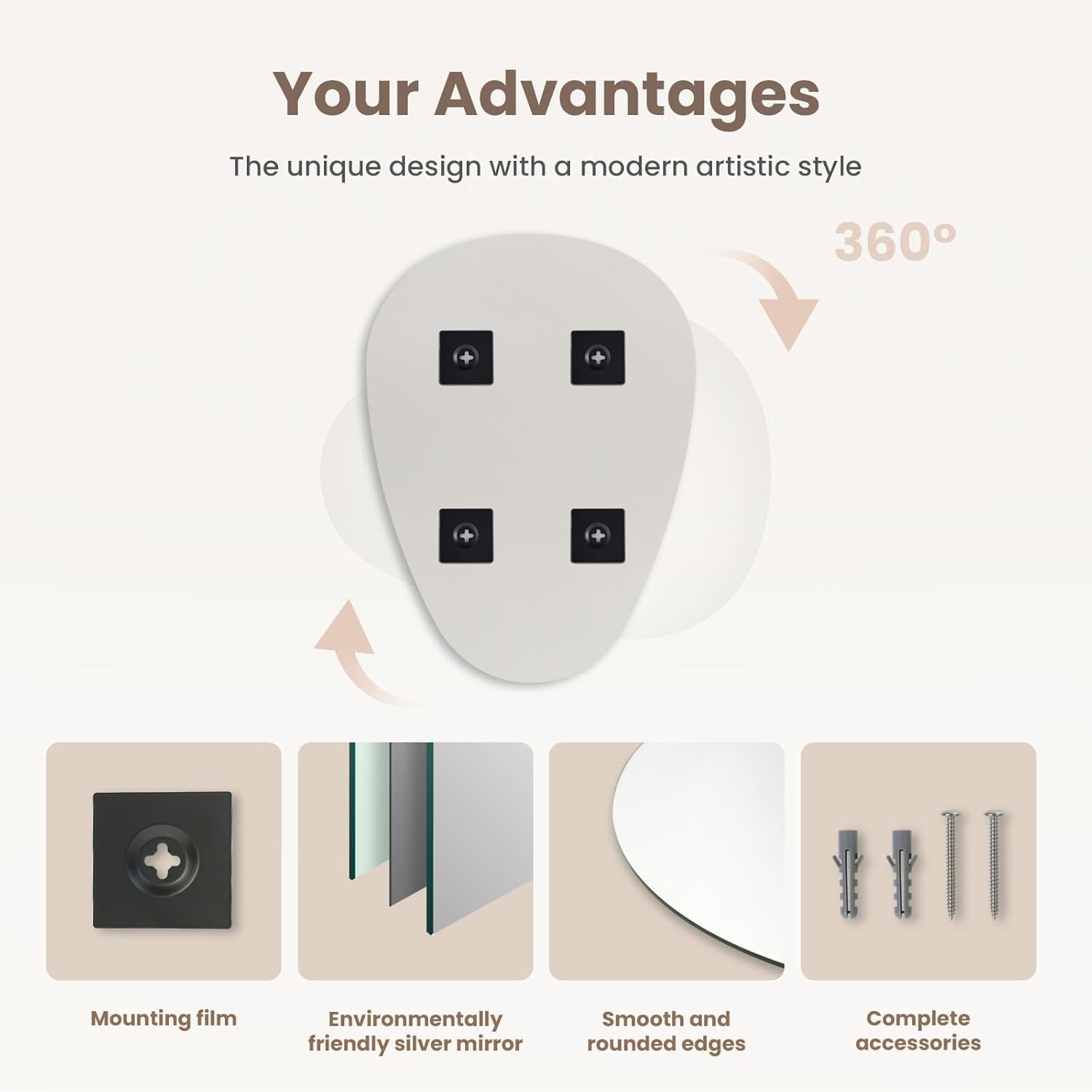 Frameless Bathroom Oval Mirror