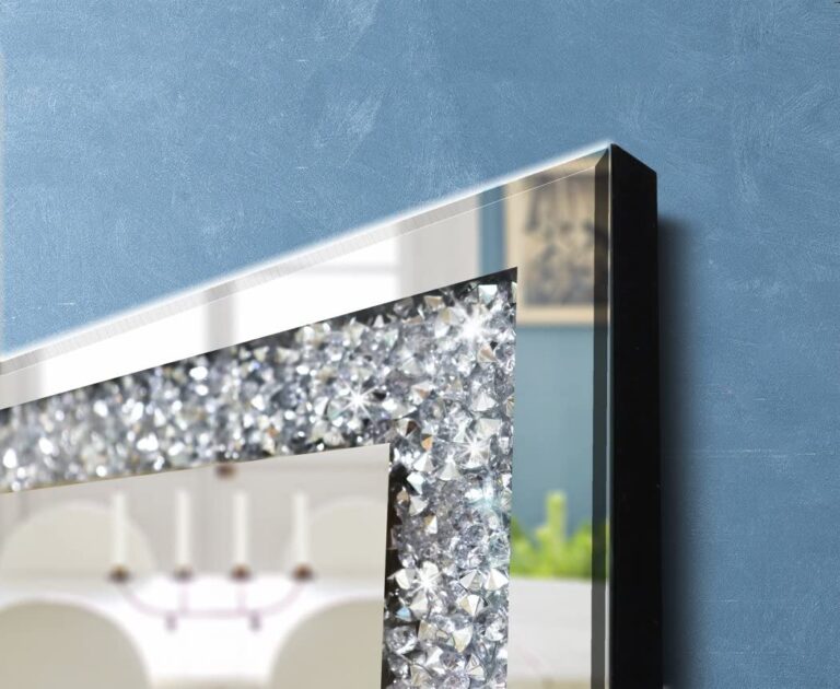 Square Diamond Crush Crystal Mirror