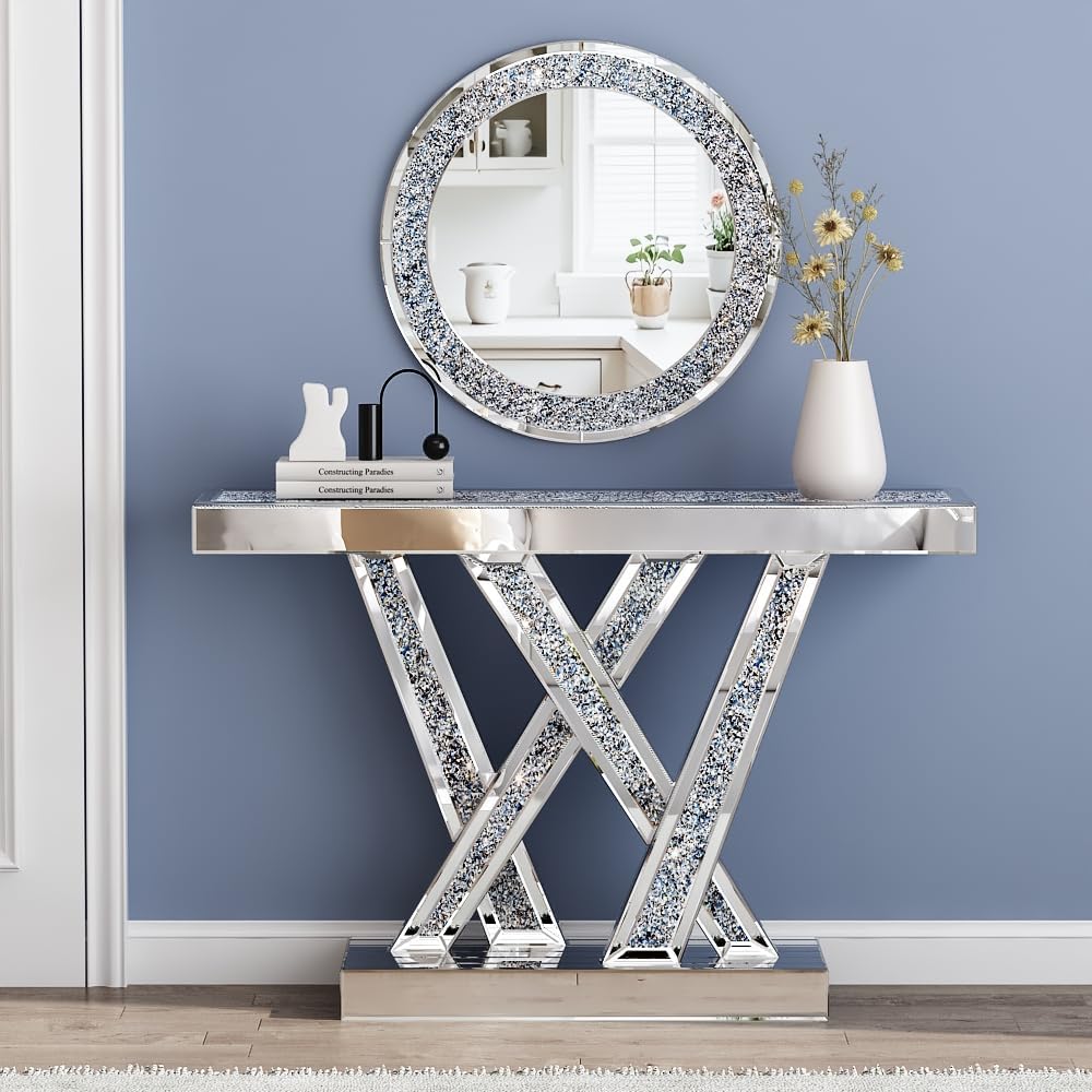 Inlay Diamond Crush Console Table