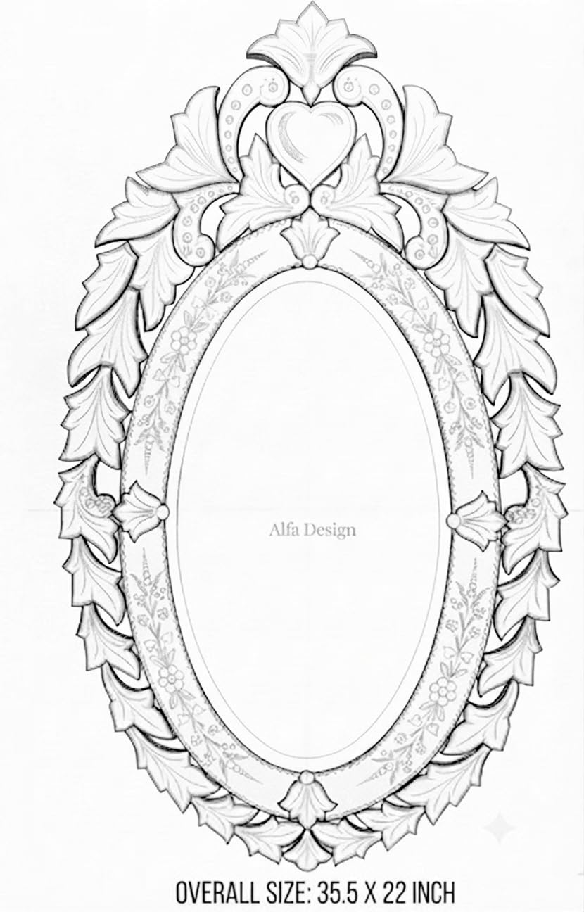 Wall Mirror Venetian-Inspired Oval-Shaped